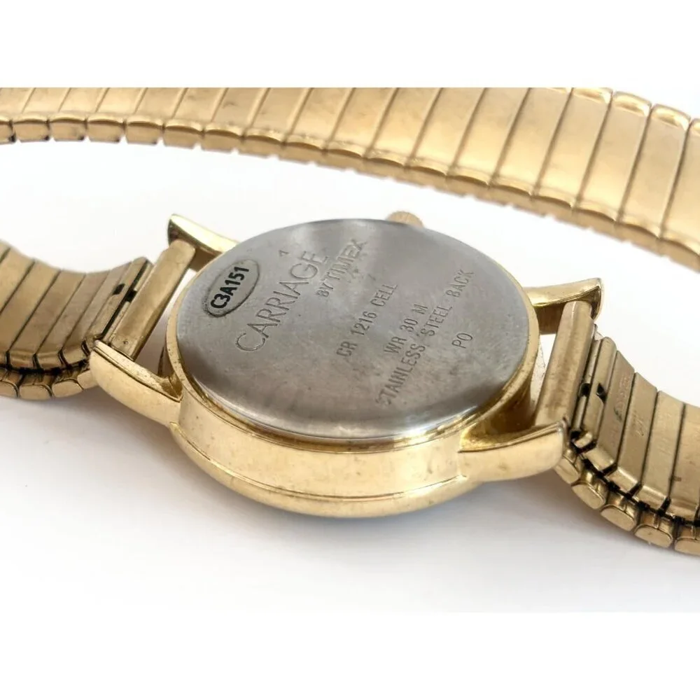 Carriage by Timex C3A151 BACK LIT! Gold Toned Vintage Wristwatch - 28mm - WORKS!